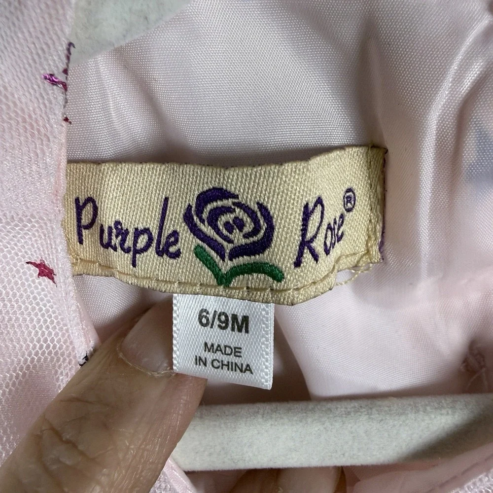 Purple Rose Kids Dress‎ Tutu Star Girl Baby Pink 6-9 Months Sheer Layered Party
